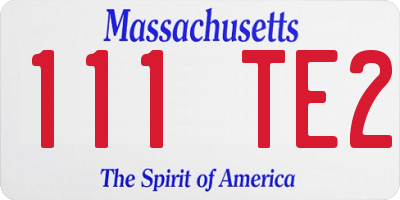 MA license plate 111TE2