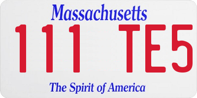 MA license plate 111TE5