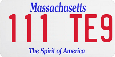MA license plate 111TE9
