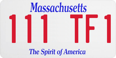 MA license plate 111TF1