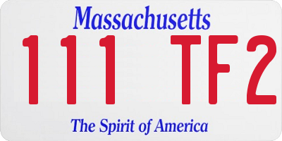 MA license plate 111TF2