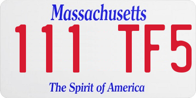 MA license plate 111TF5