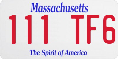 MA license plate 111TF6