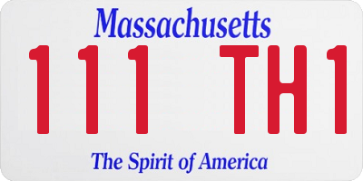 MA license plate 111TH1