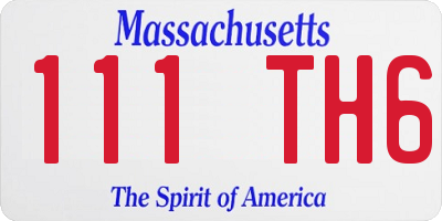 MA license plate 111TH6
