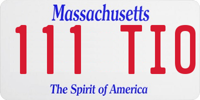 MA license plate 111TI0