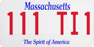 MA license plate 111TI1