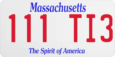 MA license plate 111TI3