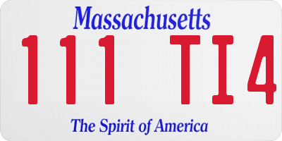 MA license plate 111TI4