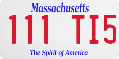 MA license plate 111TI5