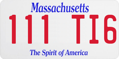 MA license plate 111TI6