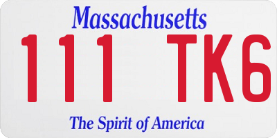 MA license plate 111TK6