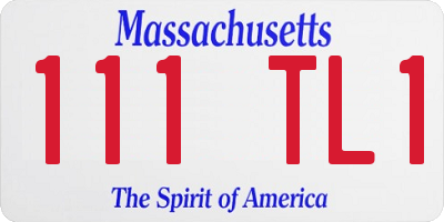 MA license plate 111TL1