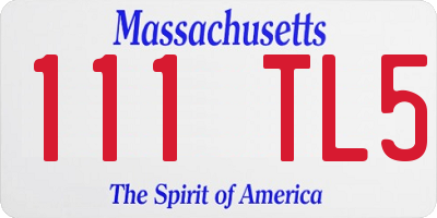 MA license plate 111TL5