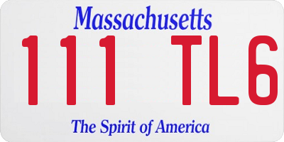 MA license plate 111TL6