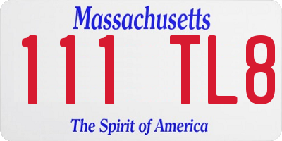 MA license plate 111TL8