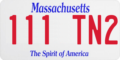 MA license plate 111TN2
