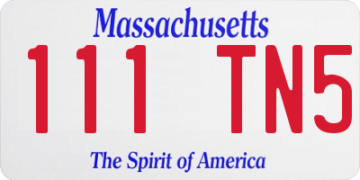 MA license plate 111TN5
