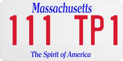 MA license plate 111TP1