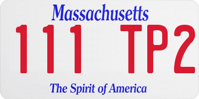MA license plate 111TP2