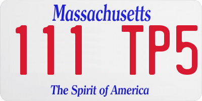 MA license plate 111TP5