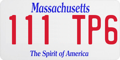 MA license plate 111TP6