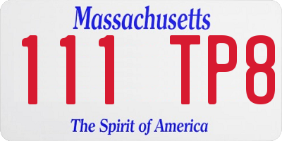 MA license plate 111TP8
