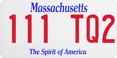 MA license plate 111TQ2