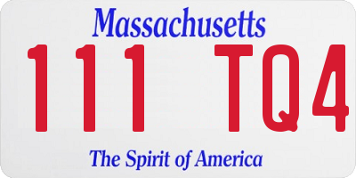 MA license plate 111TQ4