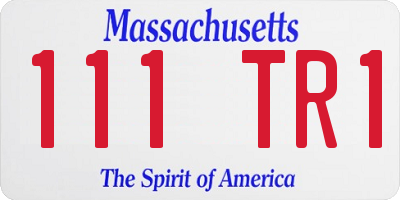 MA license plate 111TR1