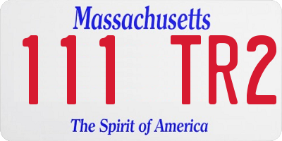 MA license plate 111TR2