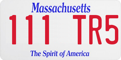 MA license plate 111TR5