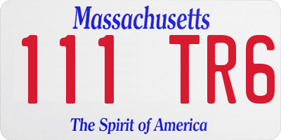MA license plate 111TR6