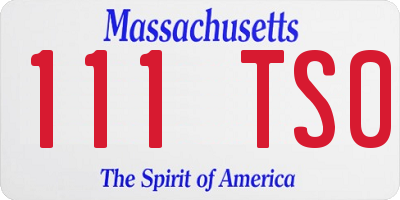 MA license plate 111TS0