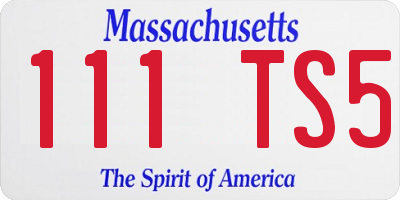 MA license plate 111TS5