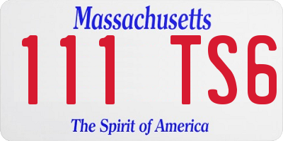 MA license plate 111TS6