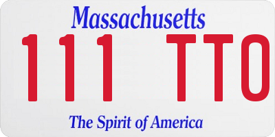 MA license plate 111TT0