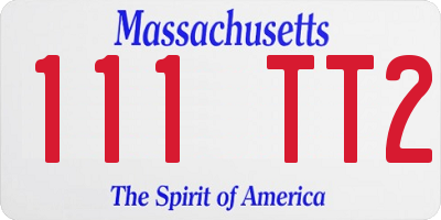 MA license plate 111TT2