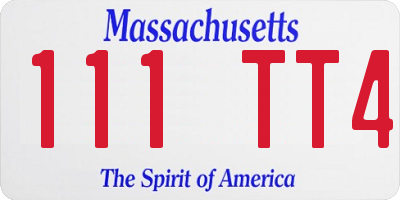 MA license plate 111TT4