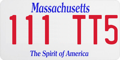 MA license plate 111TT5