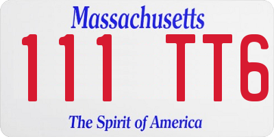 MA license plate 111TT6