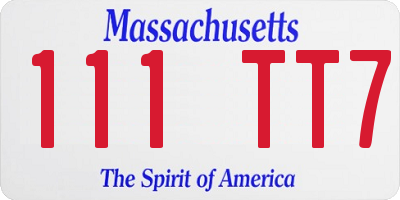 MA license plate 111TT7