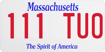 MA license plate 111TU0