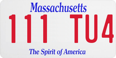 MA license plate 111TU4