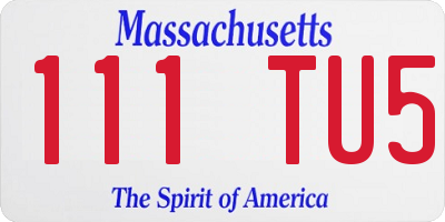 MA license plate 111TU5