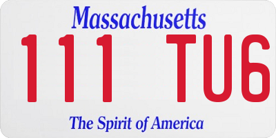 MA license plate 111TU6