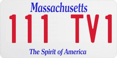 MA license plate 111TV1