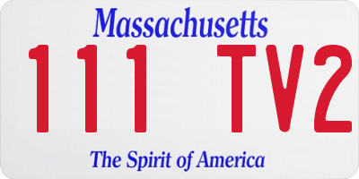 MA license plate 111TV2