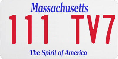 MA license plate 111TV7