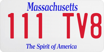 MA license plate 111TV8